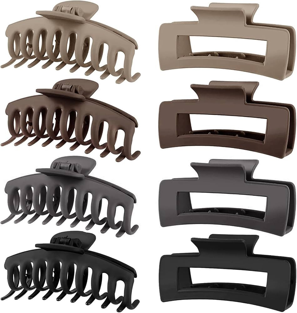 TOCESS Big Hair Claw Clips for Women Large Claw Clip for Thin Thick Curly Hair 90's Strong Hold 4... | Amazon (US)