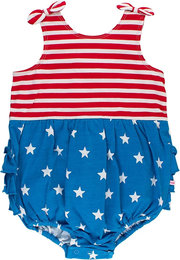 RuffleButts Baby Girls Knit Tie Shoulder Bubble Romper | Amazon (US)