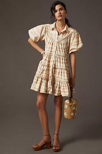 Let Me Be Embroidered Tiered Mini Dress | Anthropologie (US)