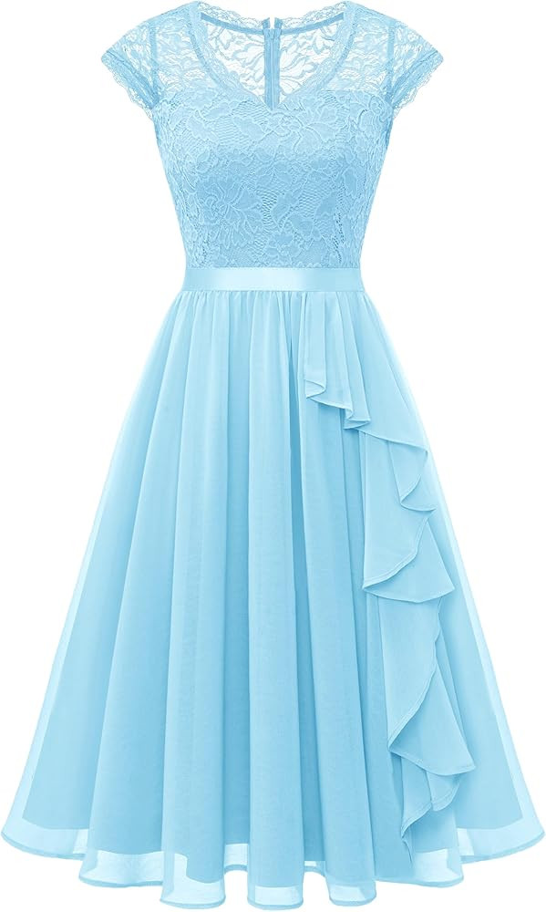 Wedtrend Women's Bridesmaid Dress 2024 Short Prom Dress Ruffle Wedding Guest Cocktail Dress Flora... | Amazon (US)