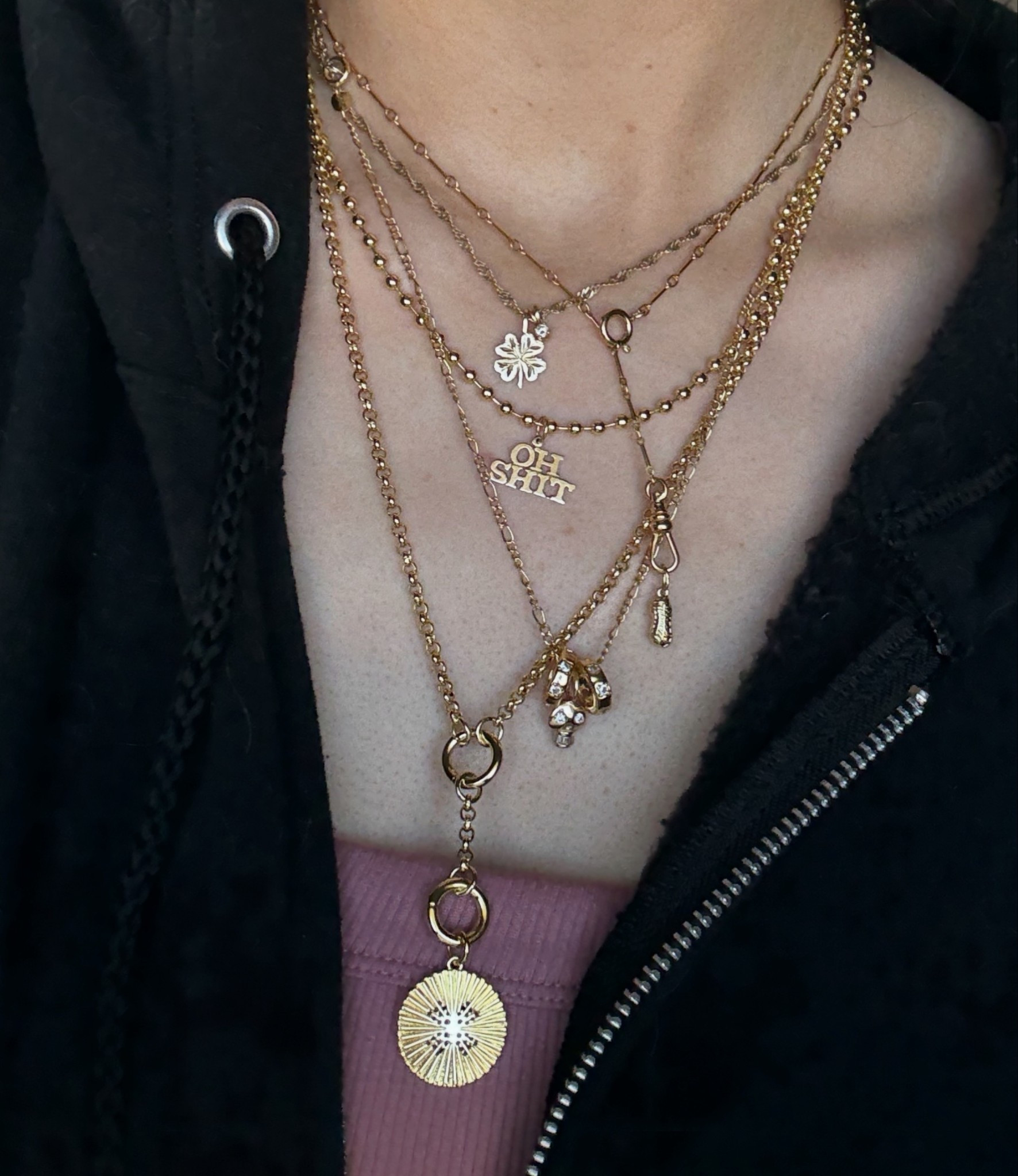 Today’s necklace stack 🐇🍀

“Oh Shit” 14k gold charm is from Yeah it’s Jewelry

#affordablejewelry
#finejewelry
#14kgoldnecklace
#jewelryinspo #necklaces #necklaceinspo
#necklacestack #jewelrystack #etsyjewelry #amazonjewelry
#LTKFindsUnder50
#LTKFindsUnder100
#LTKGiftGuide
