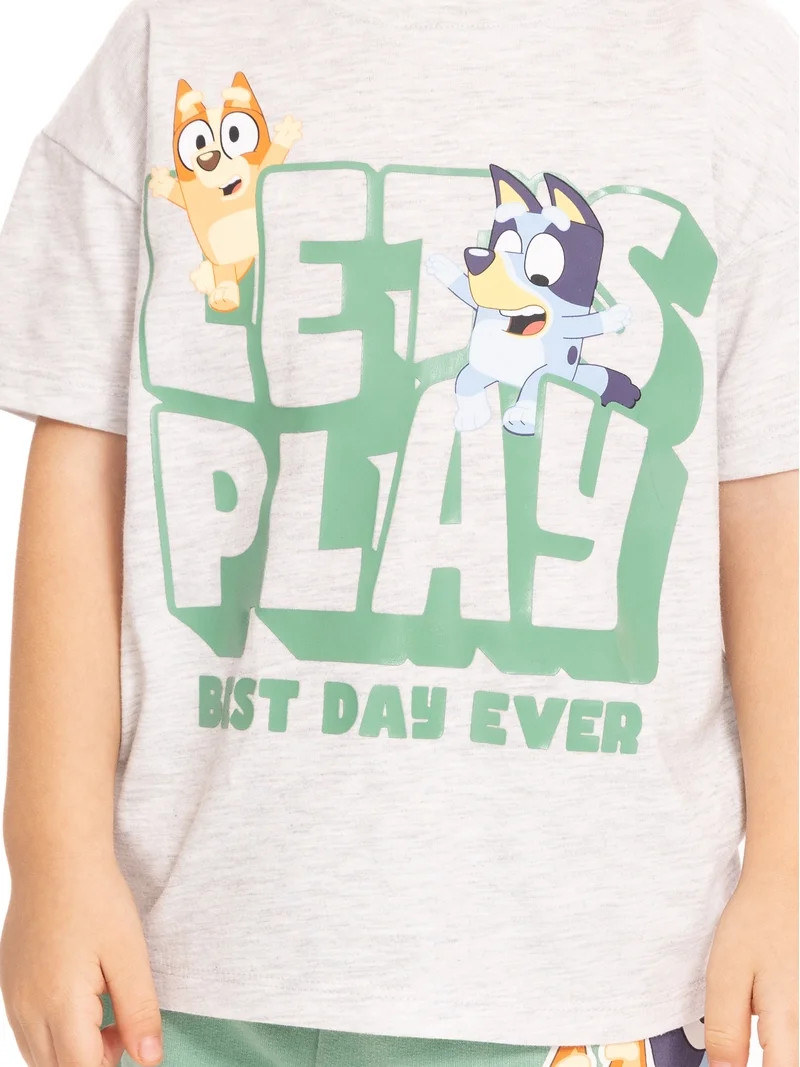 Bluey Toddler Boy Short Sleeve Graphic Tee and Matching Shorts Set, 2-Piece, Sizes 12M-5T | Walmart (US)