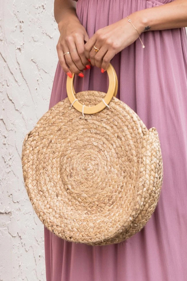 Secret Path Natural Circle Purse FINAL SALE | Pink Lily