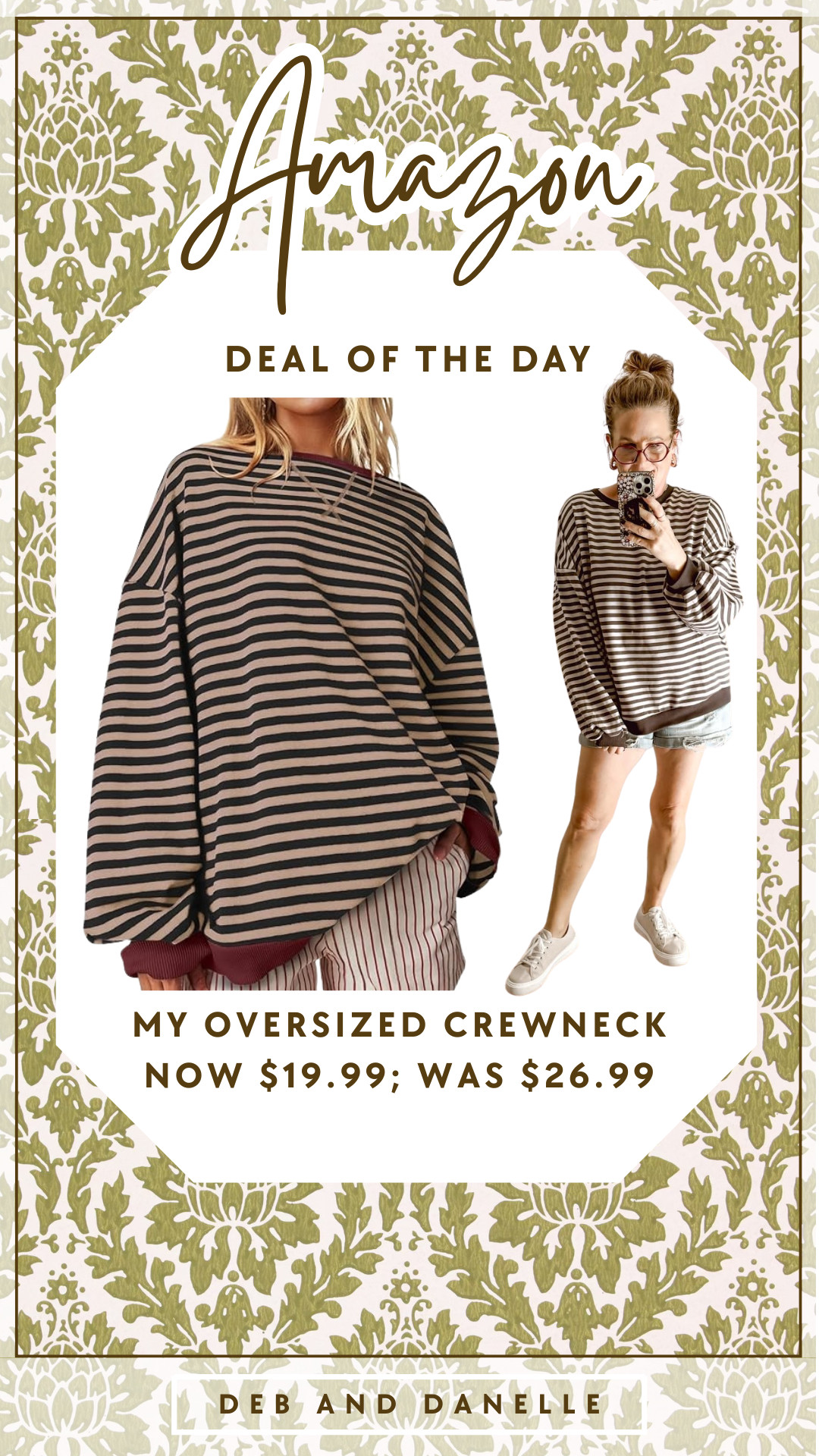 Deal of the Day: my oversized stripe crewneck sweatshirt that I have had for two years now is currently on sale. This is great for layering in the Spring when temperatures are still cool.  

 #LTKSaleAlert #LTKMidsize #LTKPlusSize
