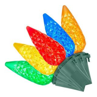 50 Multi-Colored Faceted C6 LED String Lights | The Home Depot