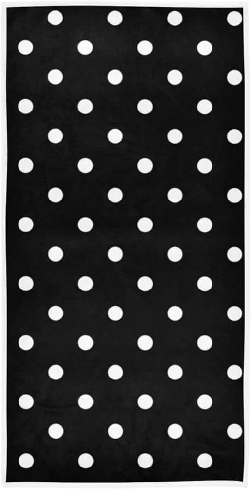 Classic White Black Polka Dot Hand Towels Ultra Soft Luxury Cotton Face Towel Washcloths for Home... | Amazon (US)