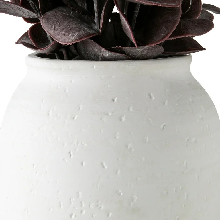 Better Homes & Gardens Artificial Purple Eucalyptus in White Ceramic Vase, 12" - Walmart.com | Walmart (US)
