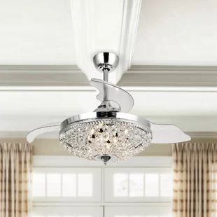 Willa Arlo Interiors 46" Dever 4 - Blade LED Ceiling Fan with Remote Control and Light Kit Includ... | Wayfair North America