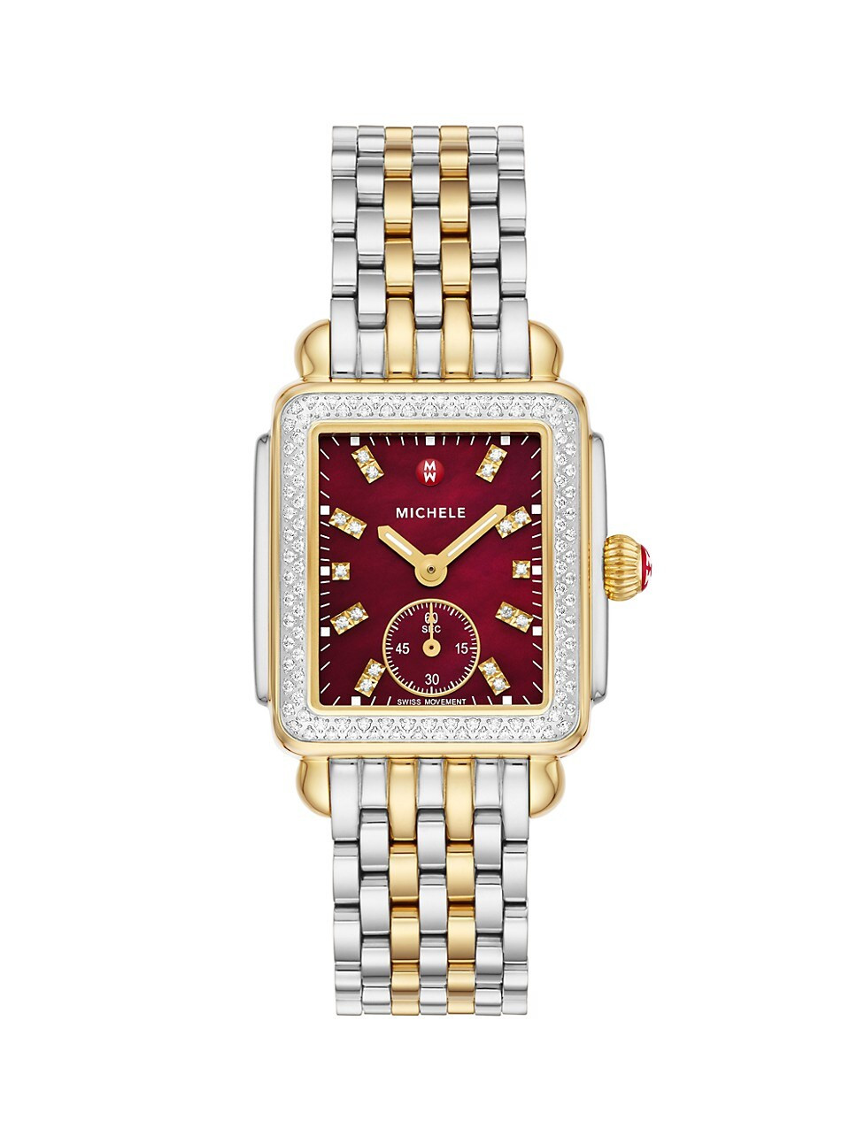 Deco Mid Two-Tone Stainless Steel, Mother-Of-Pearl & 0.57 TCW Diamond Bracelet Watch/29MM x 31MM | Saks Fifth Avenue