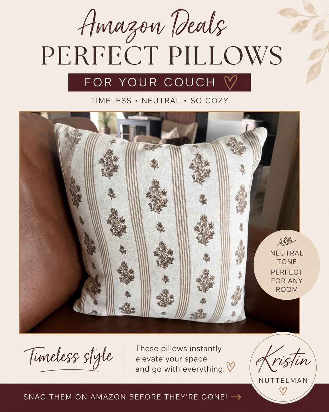 These are the pillows that completely pulled my living room together 🤎 They’re neutral, timeless, and go with just about any style. Even better… they’re on Amazon deal right now!

Comment PILLOW and I’ll send you the link, or shop everything in my LTK before the deal ends!

#LTKSaleAlert #LTKHome #LTKU