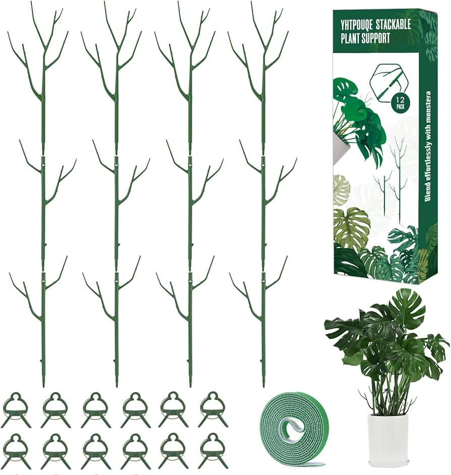 12 Pack Plant Support Stakes, Plant Stakes for Indoor and Outdoor Plants. 39.37inch Plant Sticks ... | Amazon (US)