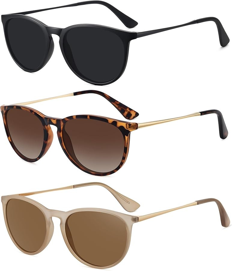 Retro sunglasses womens 2024 trendy round classic glasses | Amazon (US)