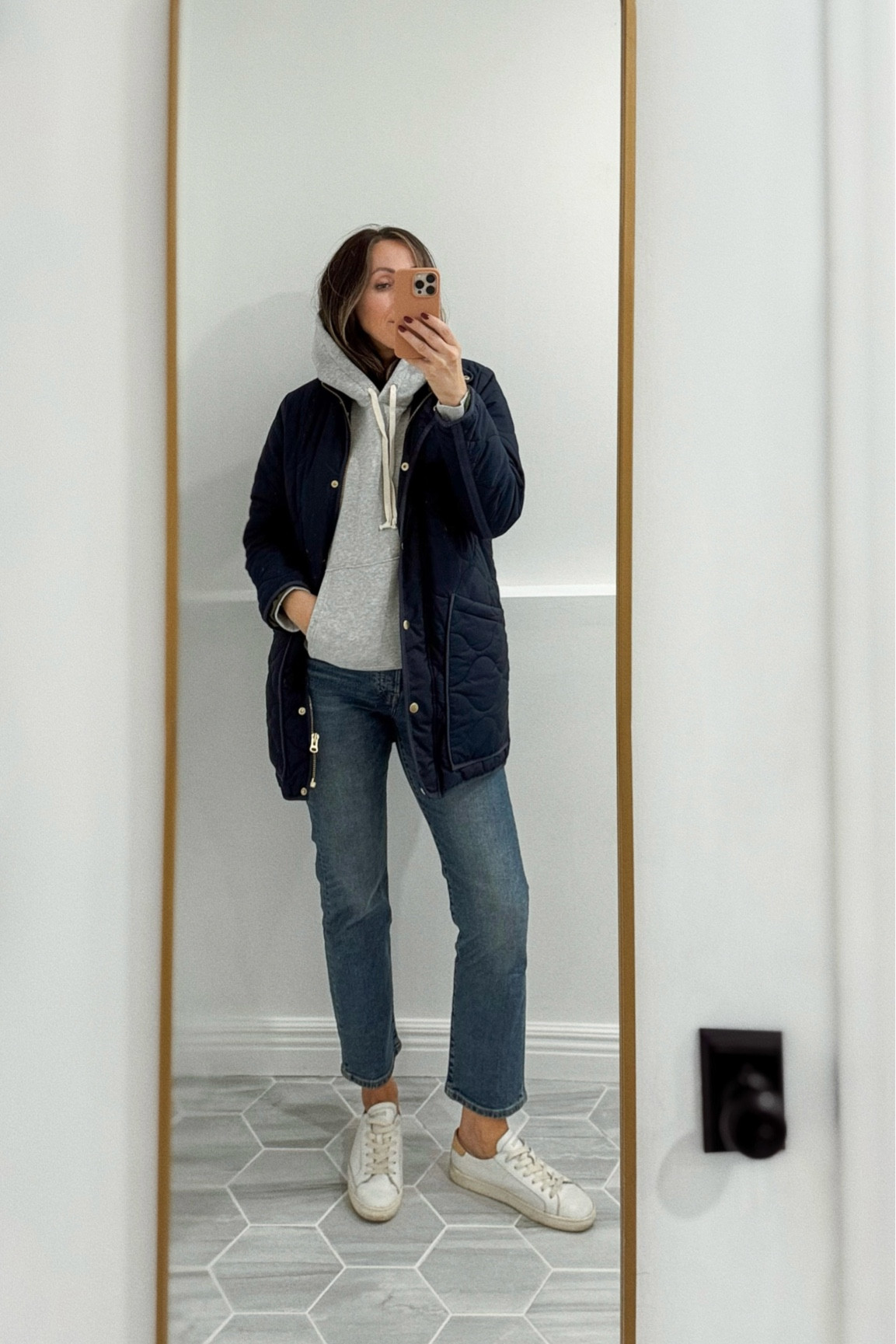 This hoodie feels so nice and it’s on sale. I sized up to Medium for a relaxed fit.  
I found an identical jacket to mine and it comes in 5 colors.  Really want it in olive color.  
I sized up in Levi’s jeans.  
Leather Sneaks tts. I’ve had these for years and they’ve held up so well.  Linking another leather options under $80 



#LTKStyleTip #LTKSeasonal #LTKSaleAlert