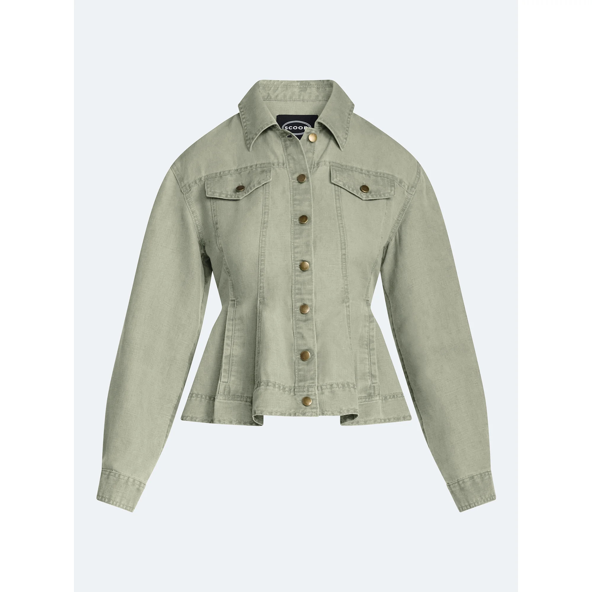 Scoop Women's Peplum Trucker Jacket, Sizes XS-XXL | Walmart (US)