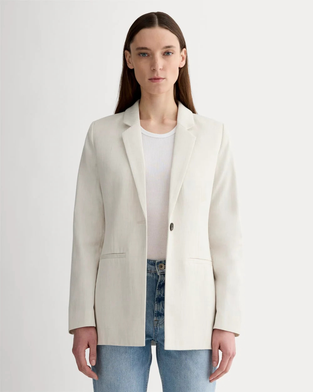 The Relaxed Blazer in Buttersmooth | Heathered Oat | Everlane