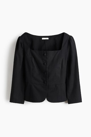 H & M - Square-neck blazer - Black | H&M (US + CA)