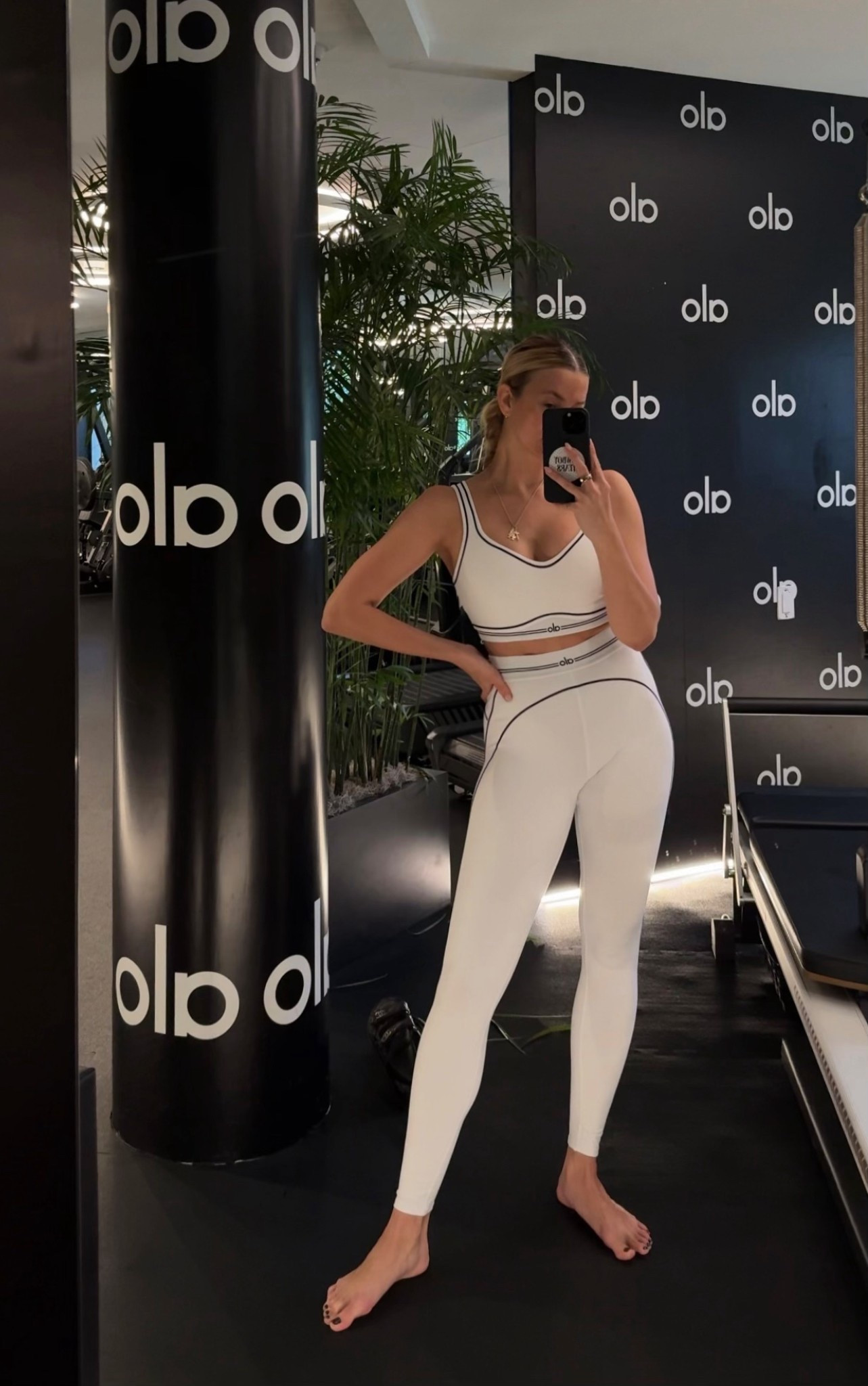 Head-to-toe Alo today 🤍
Wearing a small in the leggings and medium in the bra top. I was a little between sizes in the top and went with the medium for comfort. The cut on this one is amazing if you want a little extra lift.

#LTKselfcare #LTKActive #LTKfitnessgoals