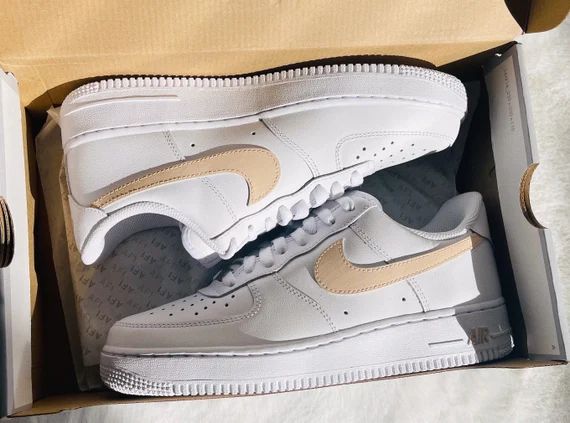 Custom Nike Air Force 1 Beige Sand | Etsy (US)