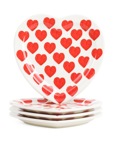 Set Of 4 8in Large Love Plates | TJ Maxx