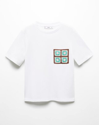 Mango Crochet Pocket T-Shirt | Simply Be | Simply Be (UK)