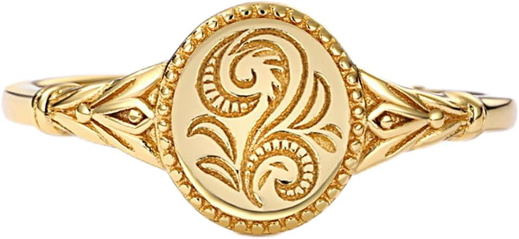 Jude Jewelers Stainless Steel Leaf Flower Signet Style Wedding Statement Promise Anniversary Enga... | Amazon (US)