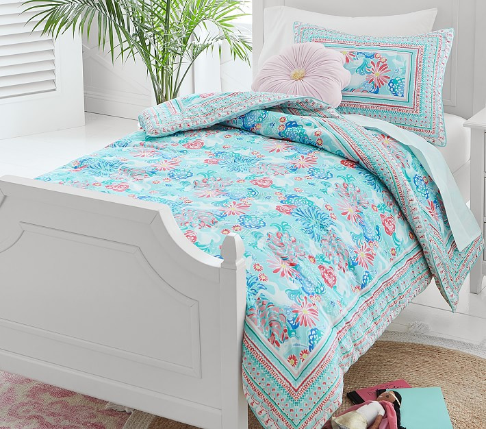 Lilly Pulitzer Unicorns in Bloom Comforter & Shams | Pottery Barn Kids | Pottery Barn Kids