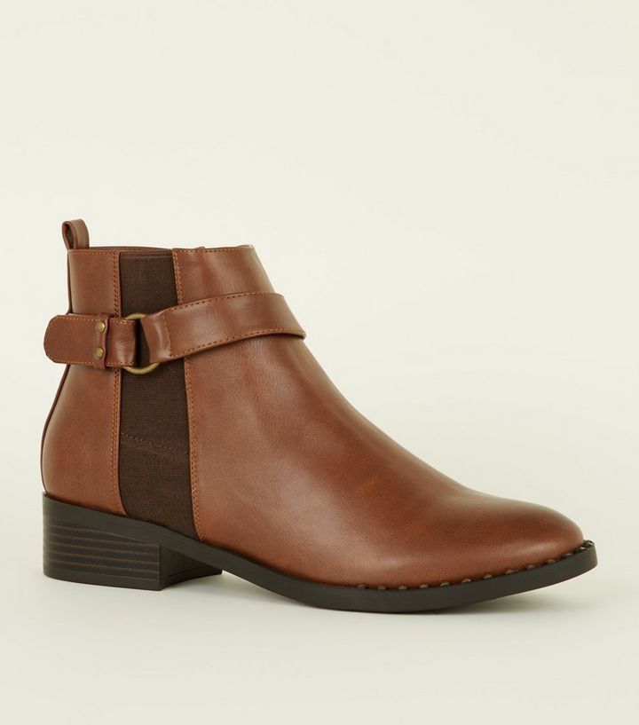 Tan Studded Low Heel Chelsea Boots Add to Saved Items Remove from Saved Items | New Look (UK)