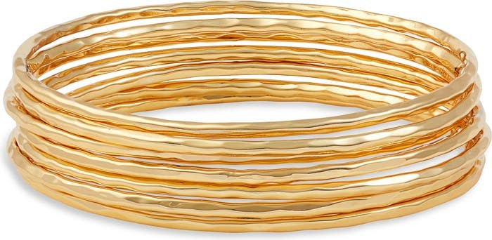 Set of 7 Hammered Bangles | Nordstrom