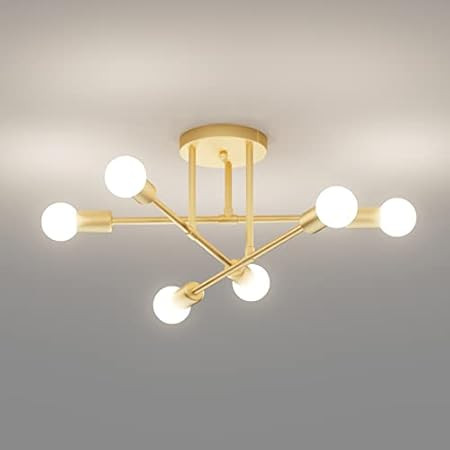 Dellemade Modern Sputnik Chandelier, 6-Light Ceiling Light for Bedroom,Dining Room,Kitchen,Office (G | Amazon (US)