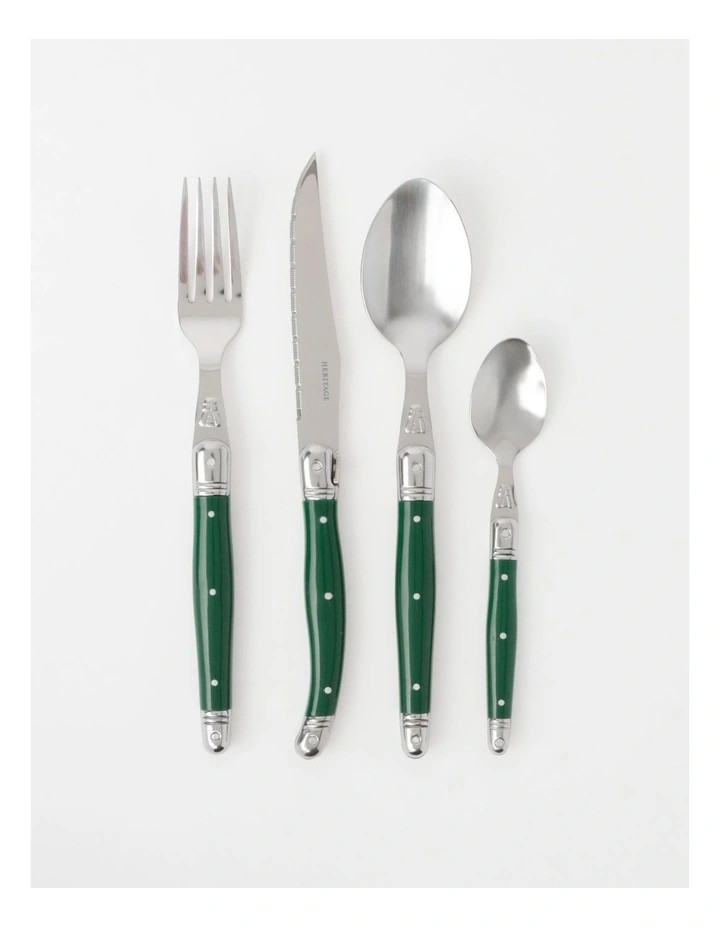 Laguiole Sophistique 24pc Cutlery Set in Green | Myer