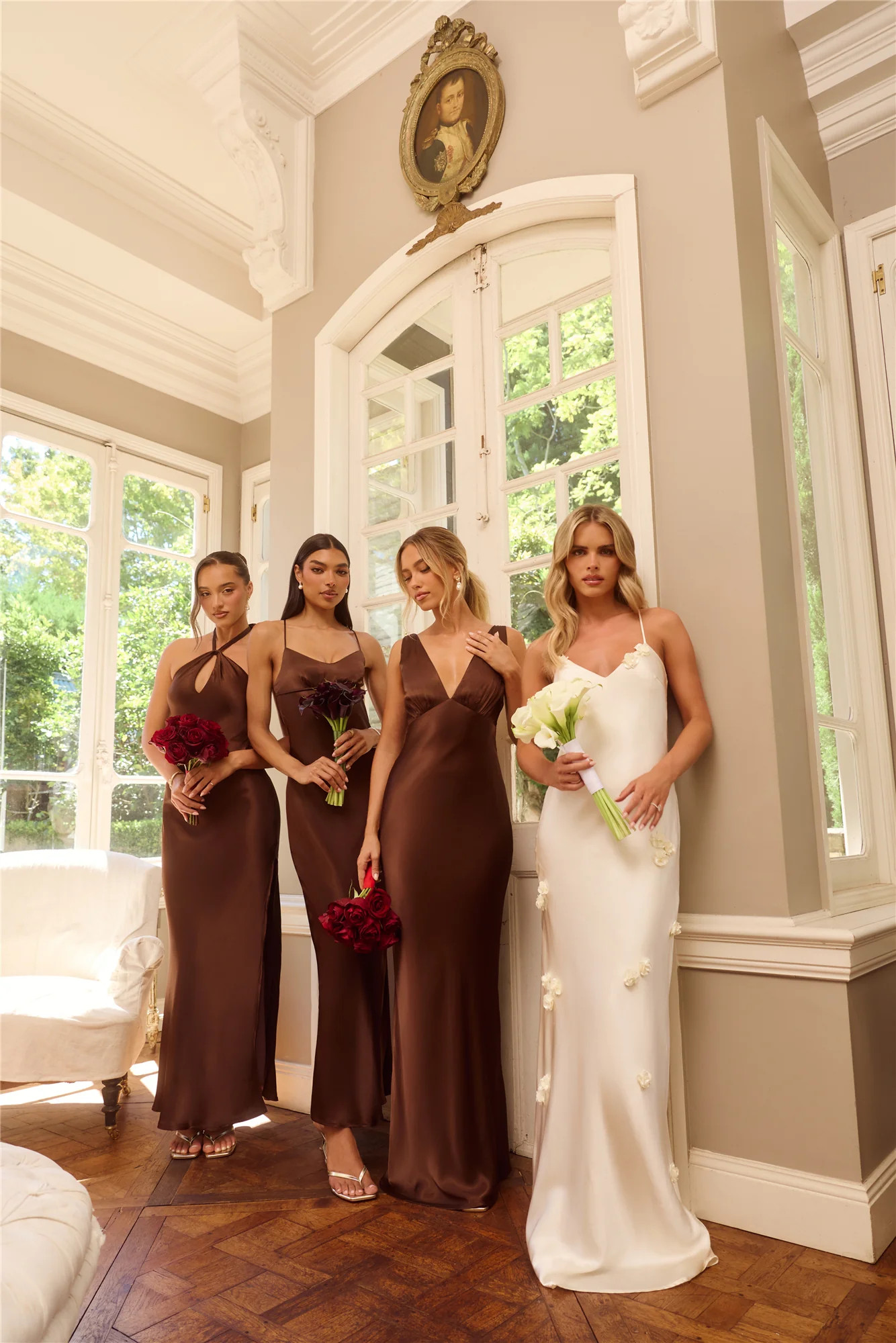 The Samara Satin Maxi Dress Chocolate Brown | Hello Molly (US)