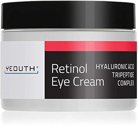 Retinol Eye Cream Moisturizer 2.5% from YEOUTH Boosted w/Retinol, Hyaluronic Acid, Caffeine, Gree... | Amazon (US)