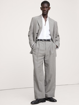 Tencel™-Linen Wide-Leg Suit Pant | Banana Republic (US)
