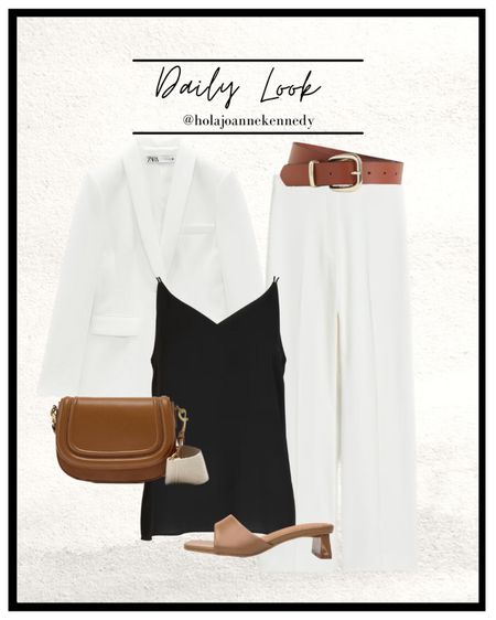 Blazer - @zara - 2766/878
Bag - @zara - 6064/110

White suit, white lapel blazer, white tailored trousers, white high waist trousers, tan bag, tan leather belt, tan block heels, Amazon sandals 🤍🫶  

#LTKshoecrush #LTKeurope #LTKSeasonal