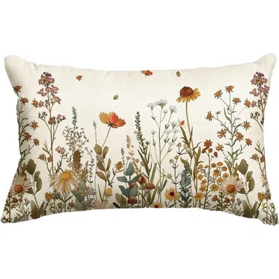 Fall Flowers Throw Pillow Cover 12X20 Inch, Seasonal Autumn Floral Thanksgiving Harvest Cushion Case Decoration For Sofa Couch | Wayfair North America