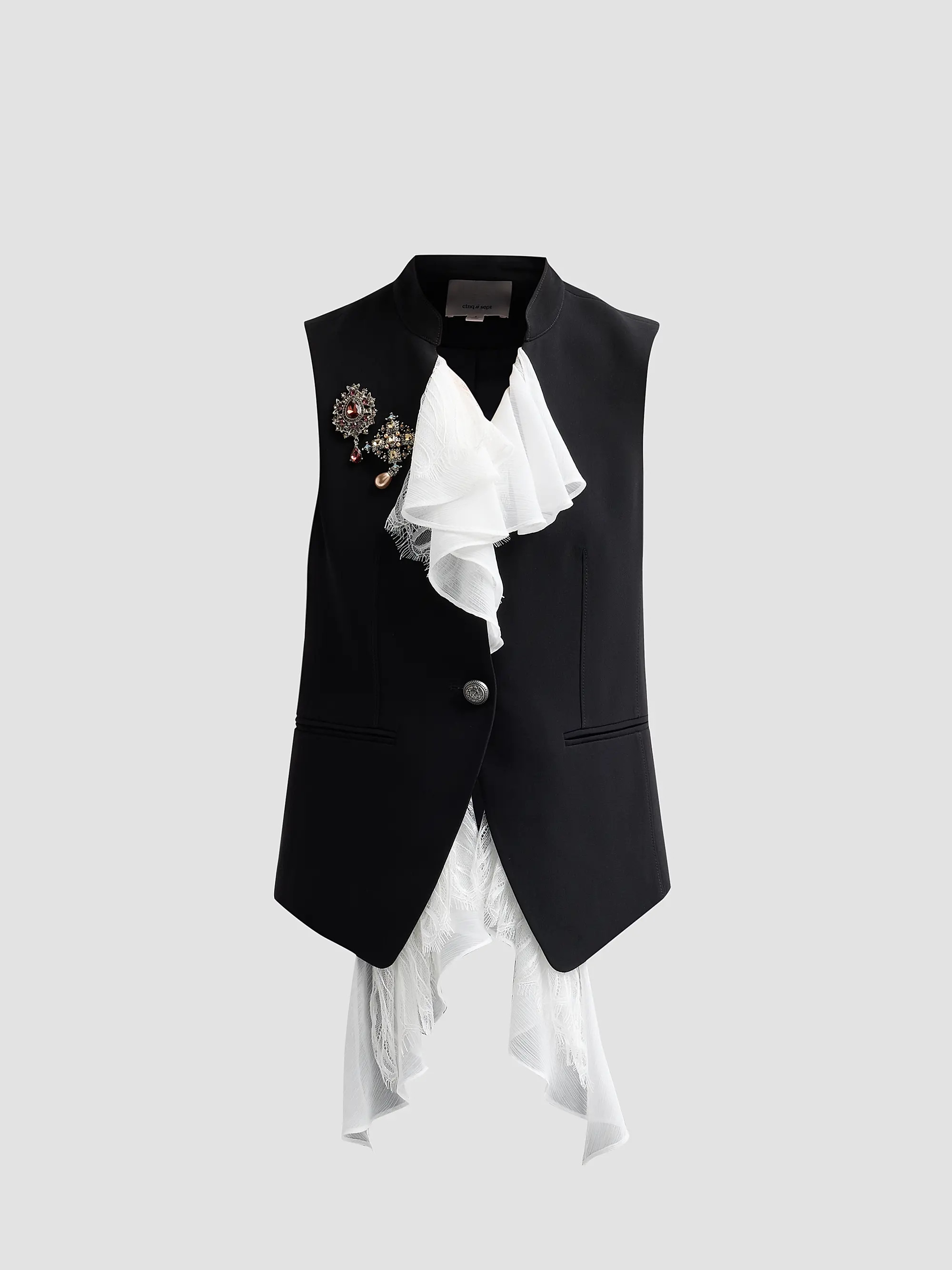 Maren Ruffle-Front Vest | Saks Fifth Avenue