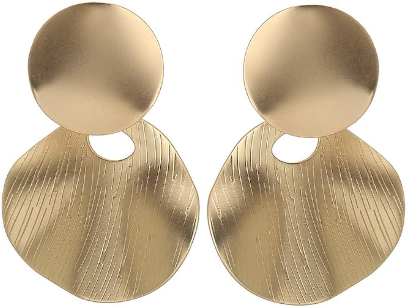 Matte Gold Dangle Earrings for Women Big Drop Earrings Long Geometric Statement Earrings for Wome... | Amazon (US)