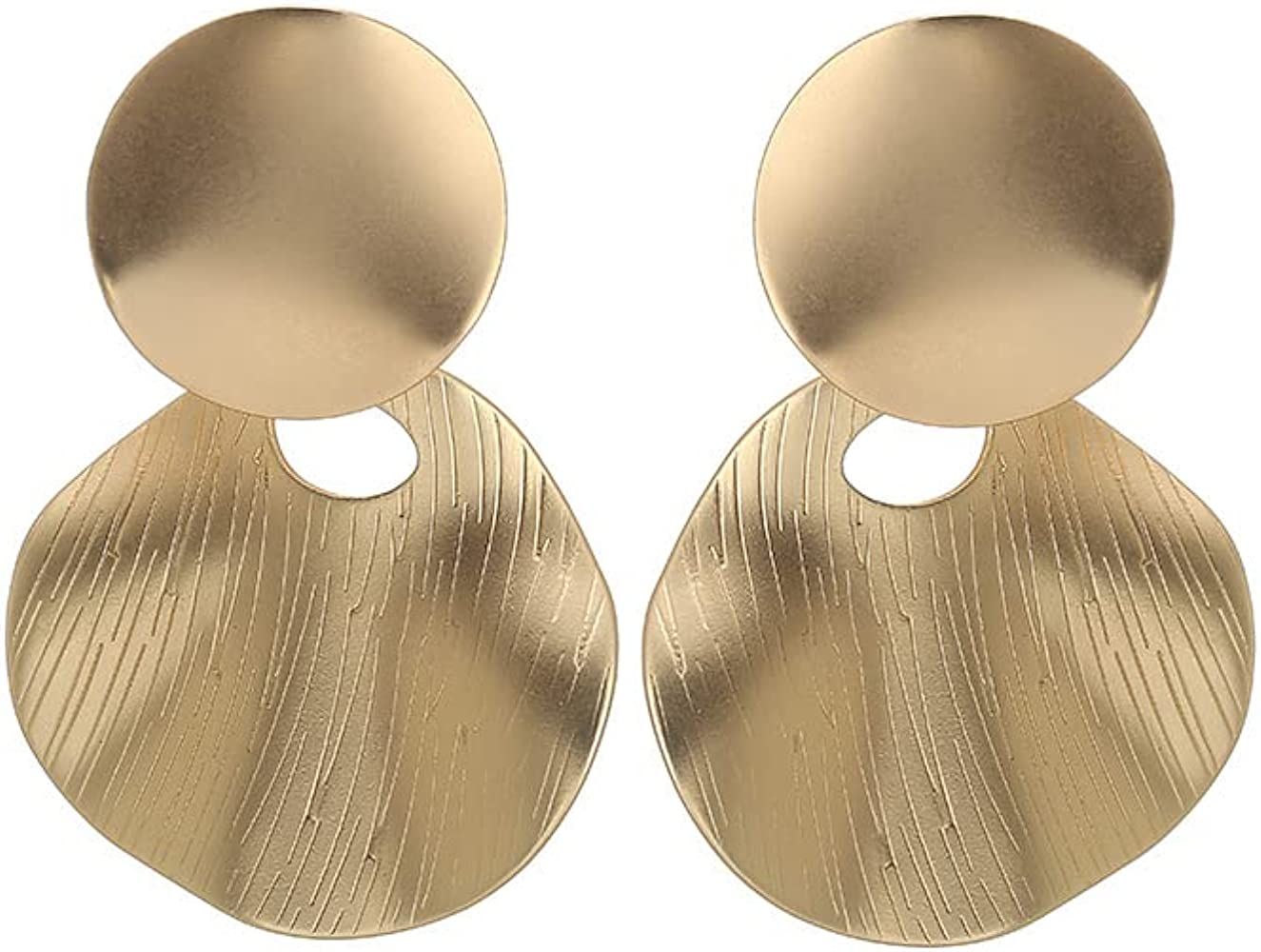 Matte Gold Dangle Earrings for Women Big Drop Earrings Long Geometric Statement Earrings for Women G | Amazon (US)