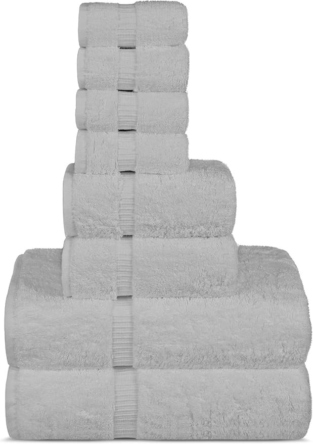 Chakir Turkish Linens Hotel & Spa Quality, Highly Absorbent Towel Set (Set of 8, White) | Amazon (US)
