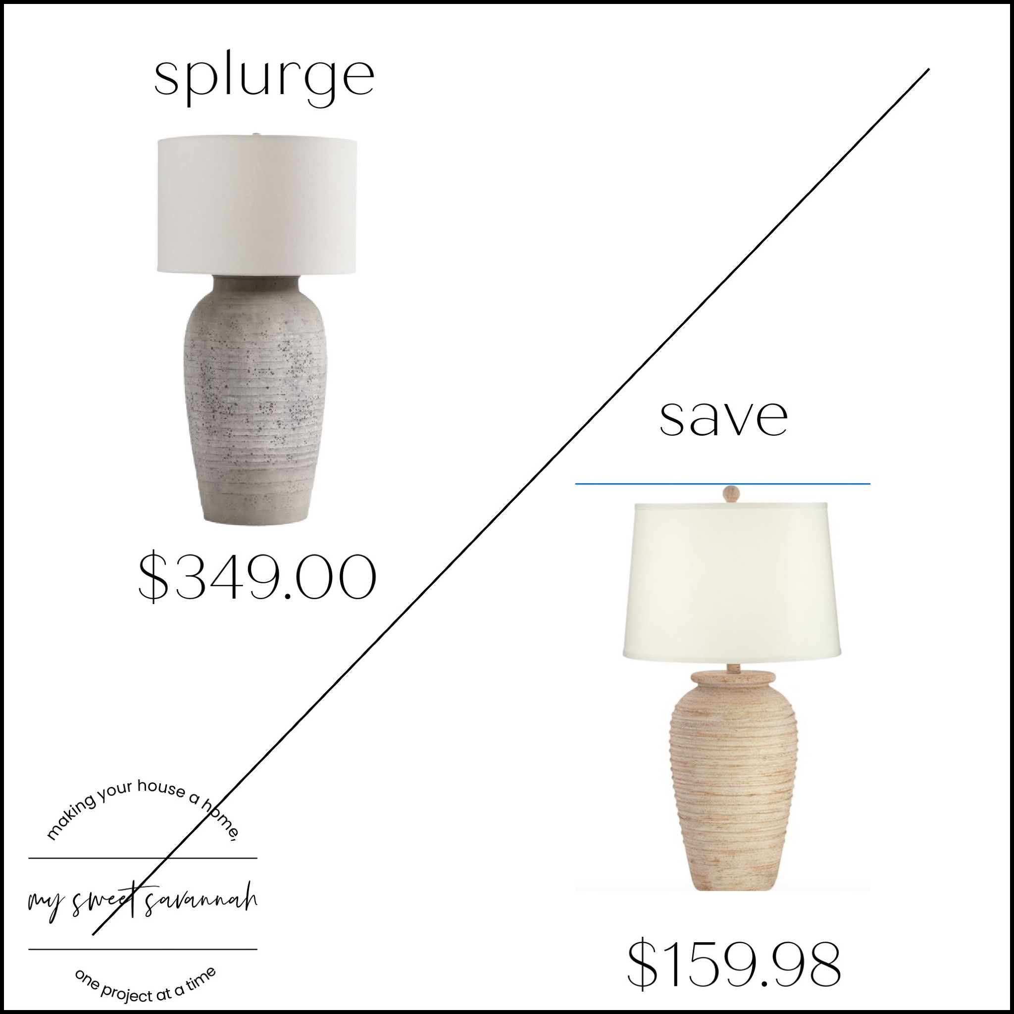 Save or splurge on this lamp
Look for less. Pottery barn vs. Walmart 

#LTKsalealert #LTKstyletip #LTKhome