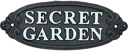 AB Tools Secret Garden Cast Iron Sign Plaque Door Wall House Gate Fence Post Rustic | Amazon (US)