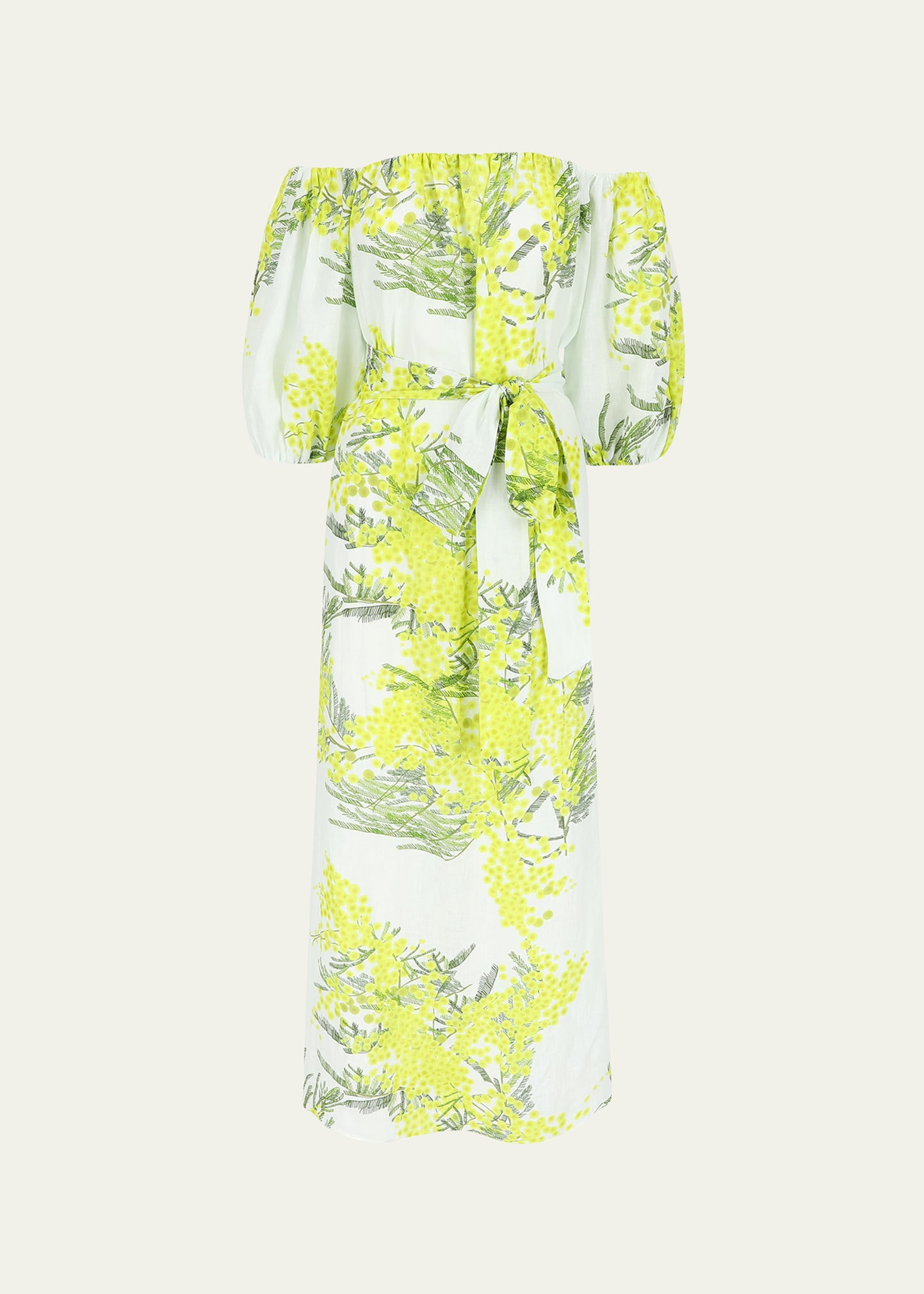 BERNADETTE Off-Shoulder Floral Print Maxi Dress with Tie Belt | Bergdorf Goodman