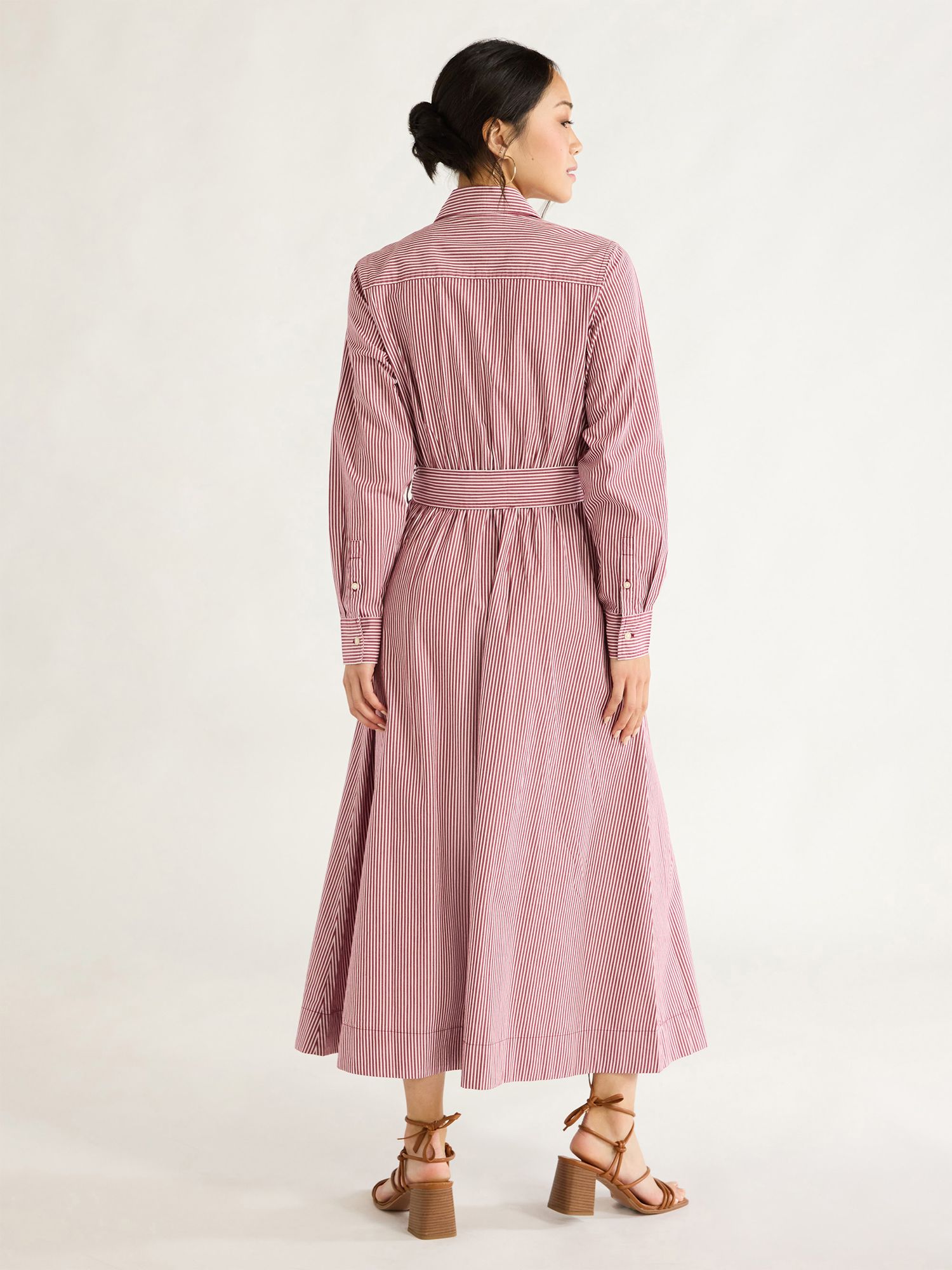 Free Assembly Women's Long Sleeve Belted Maxi Shirt Dress - Walmart.com | Walmart (US)