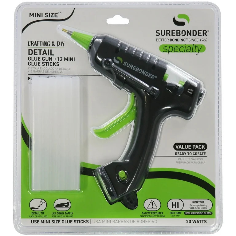 Surebonder H-195FKITW-N 20 Watt Mini Size High Temp Detail Tip Glue Gun Kit-12 Glue Sticks Includ... | Walmart (US)