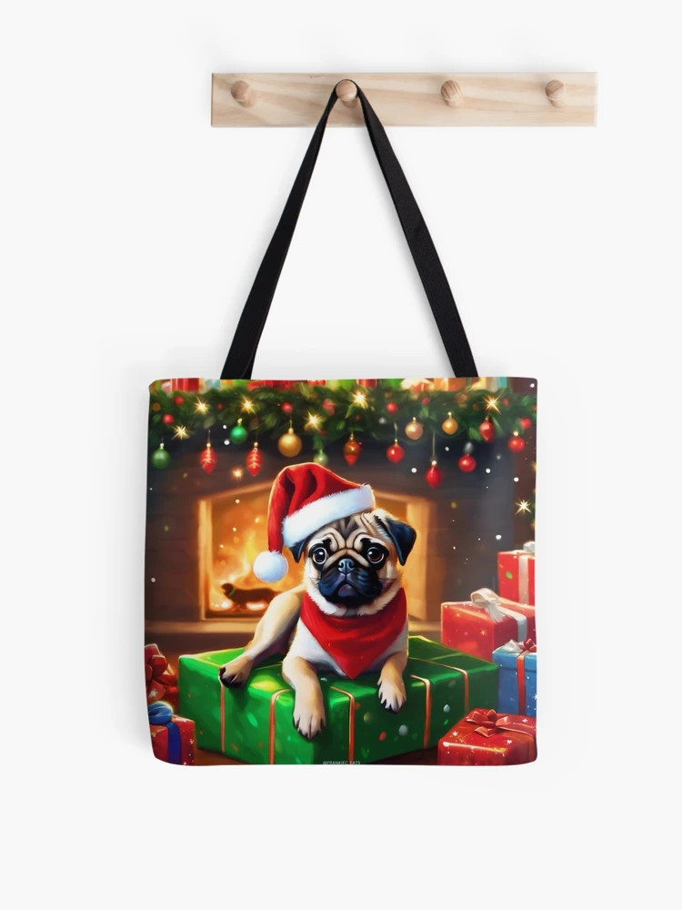 Christmas Fawn Pug Tote Bag | Redbubble (US)
