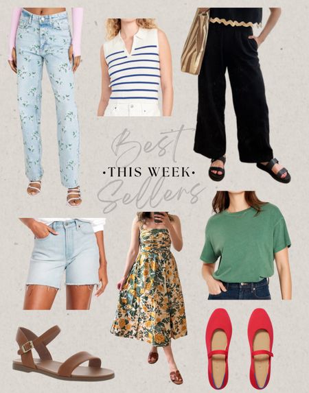 Best sellers this week
Linen pants, floral jeans, sundress, denim shorts, mary janes

#LTKSeasonal #LTKSaleAlert