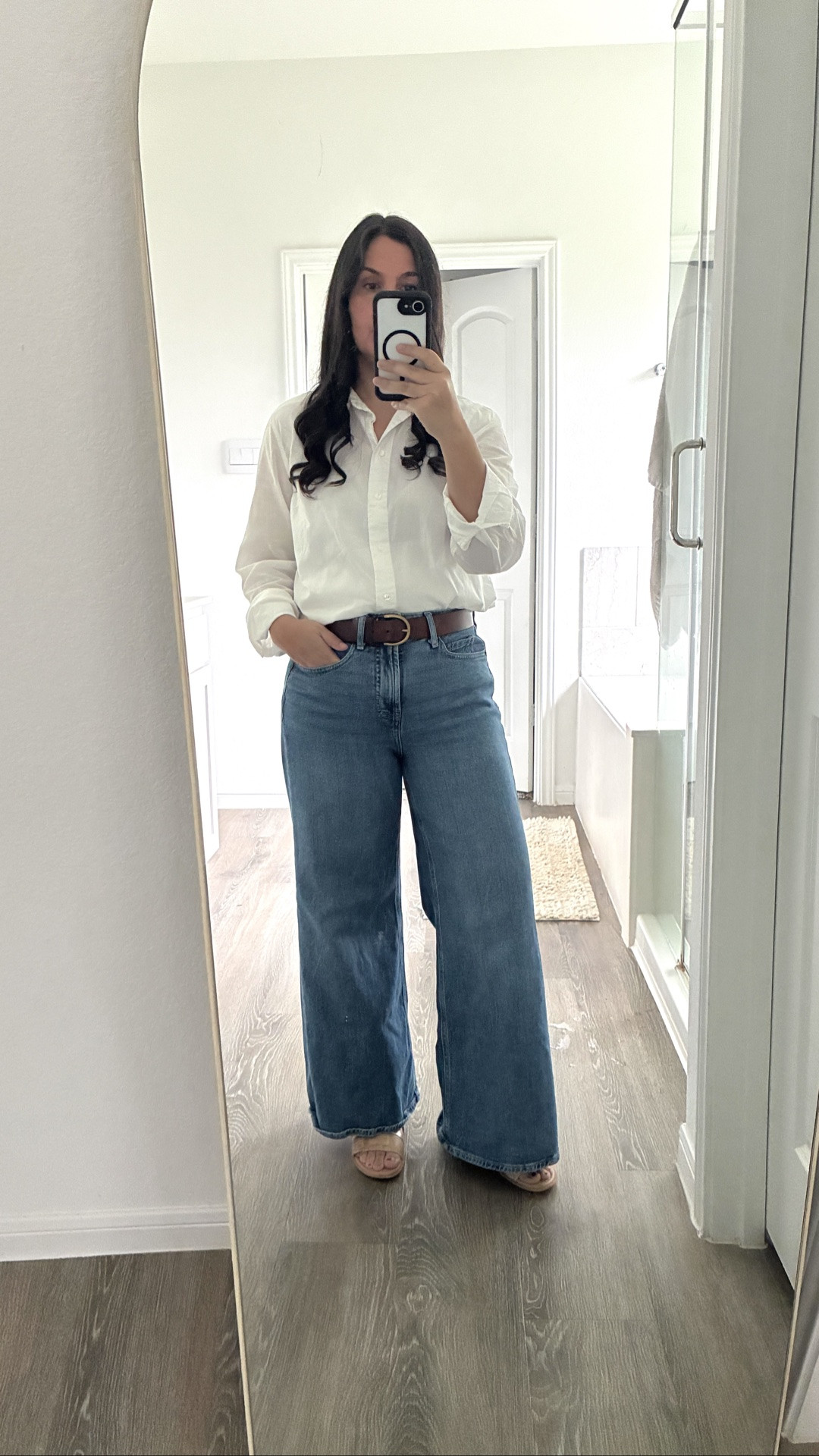 Never underestimate the simple beauty of a white button up shirt, a good pair of jeans, a belt and comfortable shoes. You will not regret taking the time to find well fitting pieces that don’t go out of style because you love them and look good everytime they go on. If you want an outfit to feel finished, do your hair and makeup, add jewelry and a bag.

#LTKootd #LTKPetite