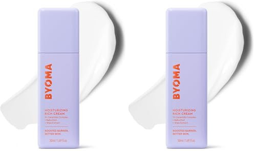 BYOMA Moisturizing Rich Cream-Barrier Repair Cream Face Lotion with Bakuchiol&Shea Extract-Ceramide Face Moisturizer for Dry Skin-Anti Wrinkle,Alcohol Free-Face Moisturizer-1.69 fl.oz,(Pack of 2) | Amazon (US)