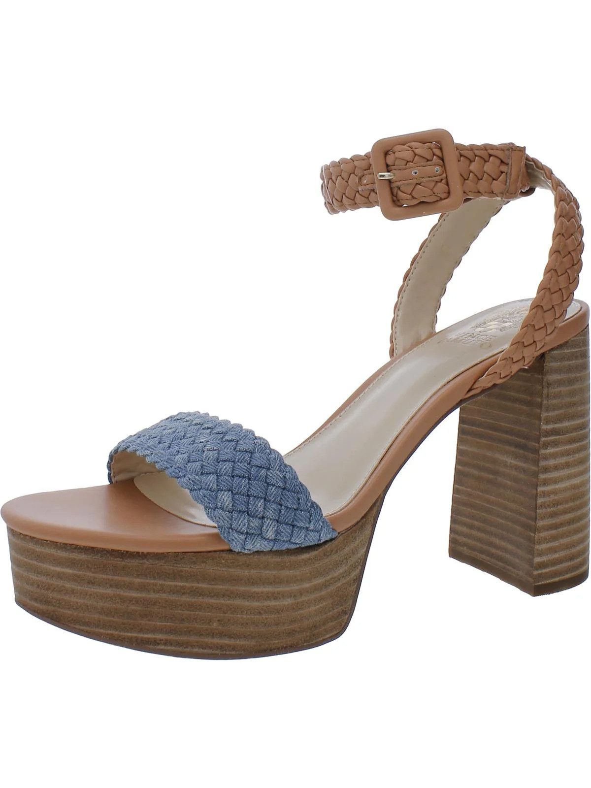 Gebbrian Womens Denim Ankle Strap Platform Sandals | Shop Simon