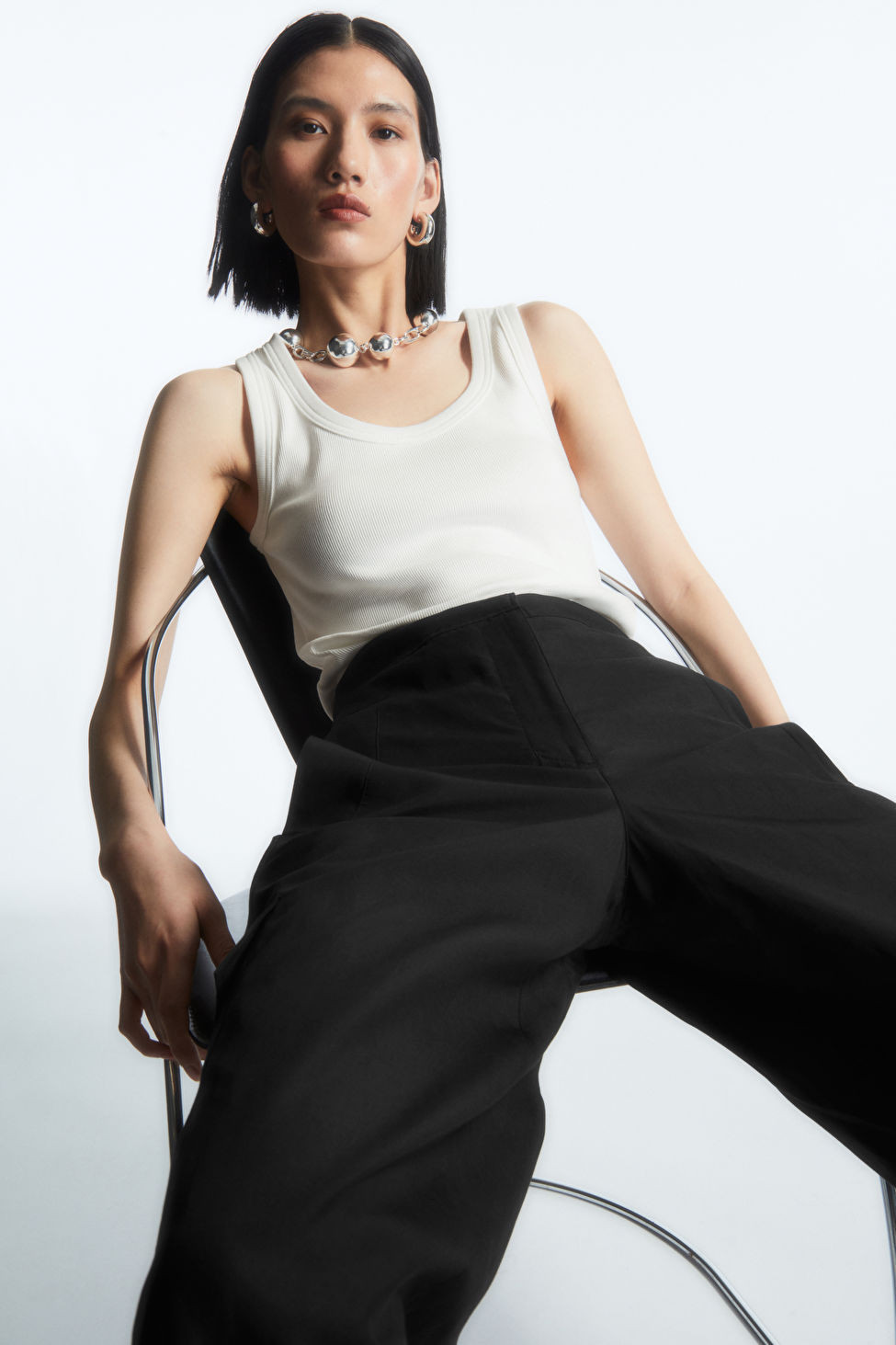 SCOOP-NECK RIBBED TANK TOP | COS UK